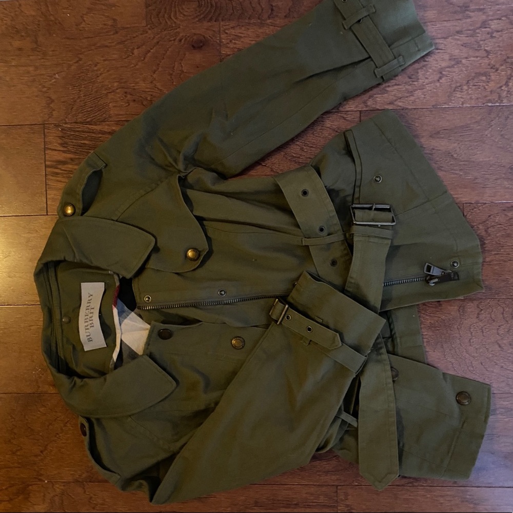 Burberry belted military style jacket